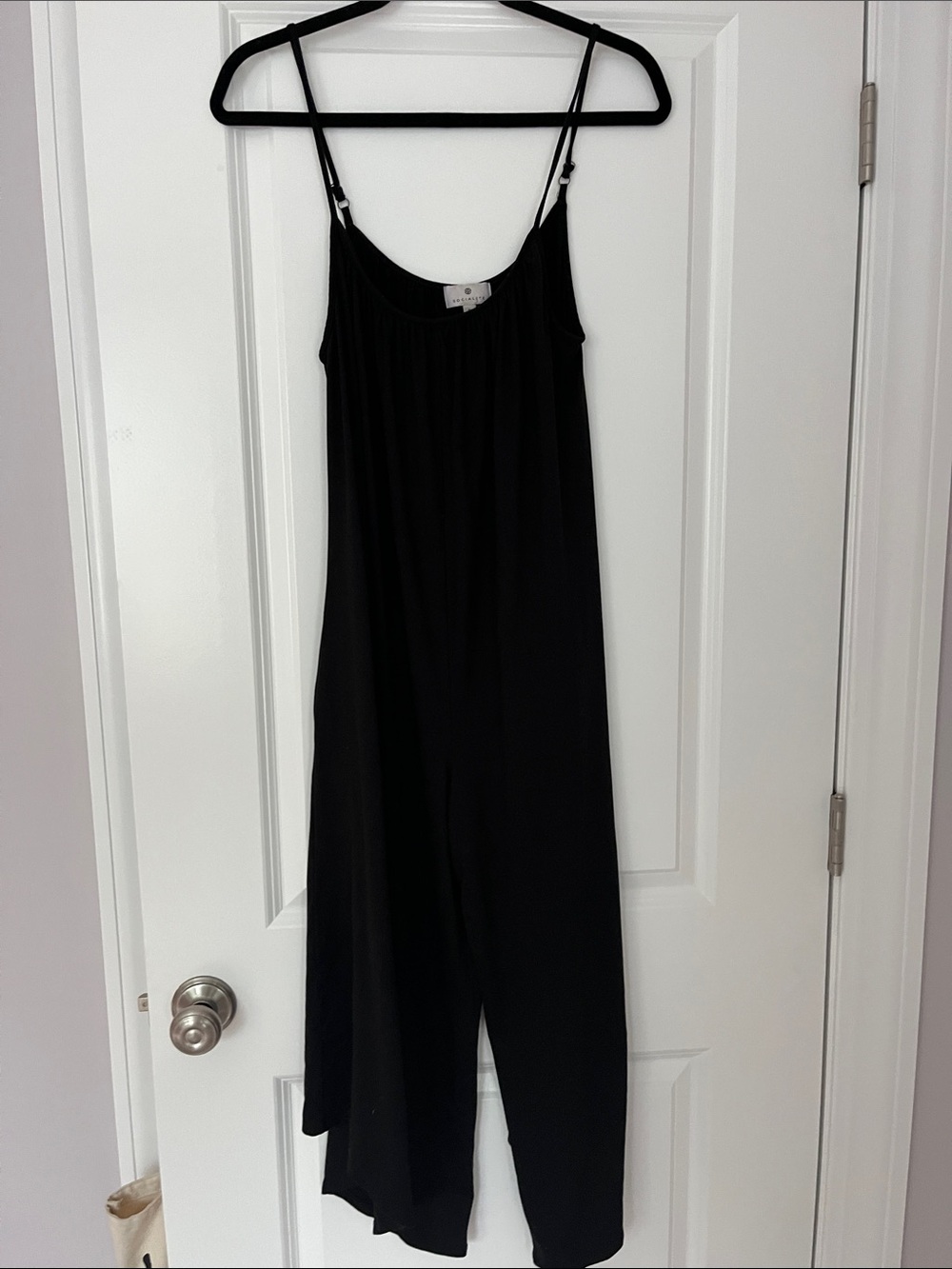 Socialite Black Spaghetti-Strap Jumpsuit S